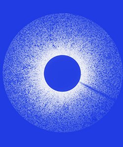Dessin tramé de Cadran sur fond bleu