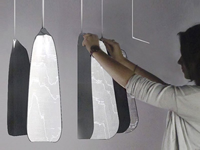 Accrochage des suspensions Ailes en tissu moiré