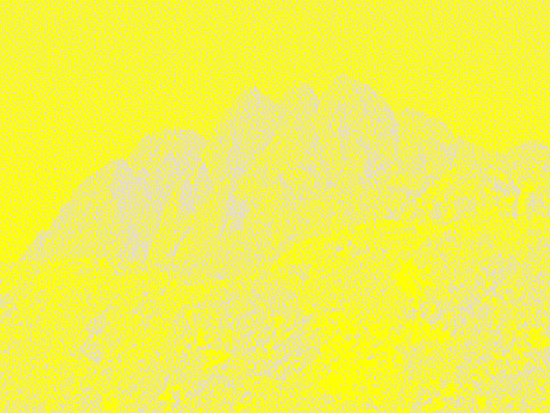 Captation sonore : montagnes autour du lac de Melo, en Corse, dessin tramé jaune
