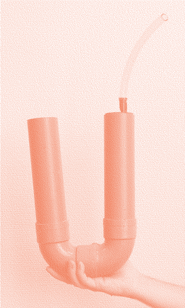 Pan prototype: two tubes joined in a U shape, held in one hand